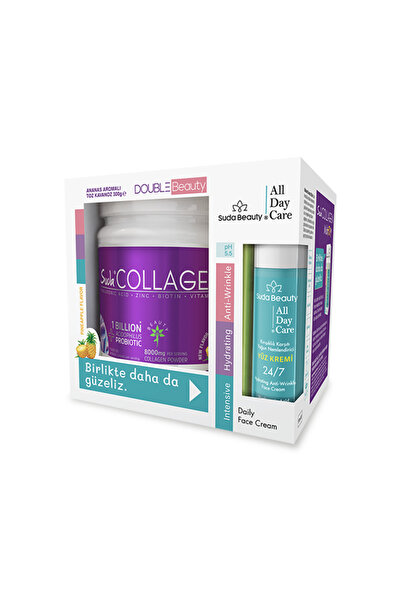 Suda Collagen Double Beauty Ananas Aromalı Kolajen 300g+Suda Beauty- All Day ...