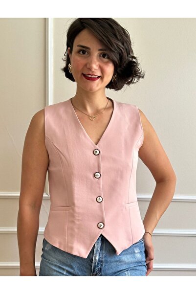 nidistore Women's Powder Pink Short Vest