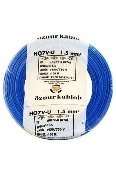 Genel Markalar NYA KABLO 1,5 LUK MAVİ ÖZNUR-HES - 100 METRE
