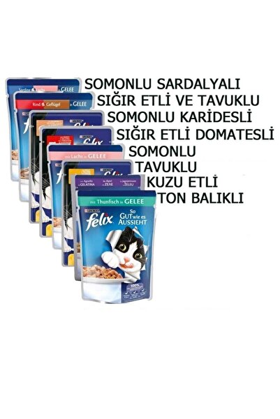 FELIX Karışık Pouch Yaş Kedi Maması 8 Adet