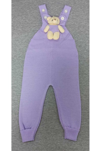 gogo bici Lilac Knitwear Salopet - Baby KiDs with TeDDy Bear anD Buttons