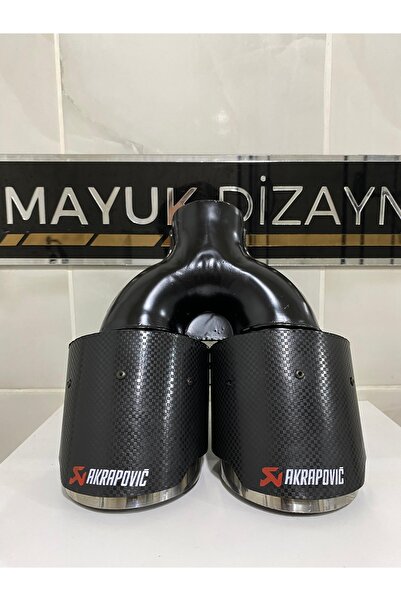 Mayuk Dizayn Akrapovic 100MM KROM ÇİFTLİ EŞİT Egzoz ucu Her araca uyumlu 1 Adet