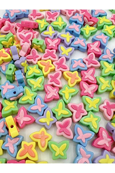 Ebruli Boncuk 25 komada 20mm šareni leptir Sa deznom Akril set perli