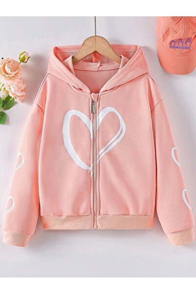 LePold سويت شيرت بناتي بغطاء للرأس بسحاب من 3 خيوط