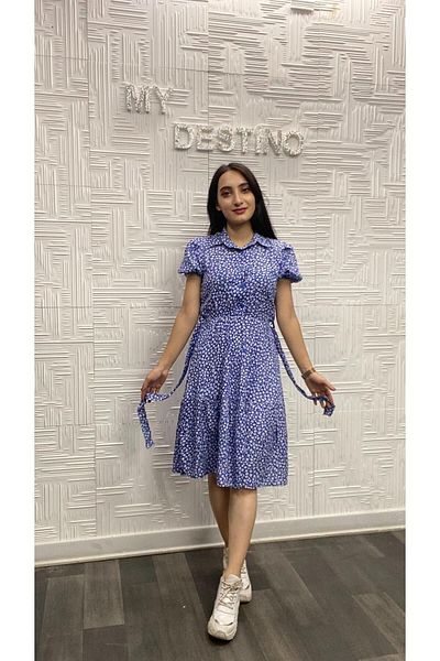 My Destino Viscose Short Sleeve Floral Print Dress