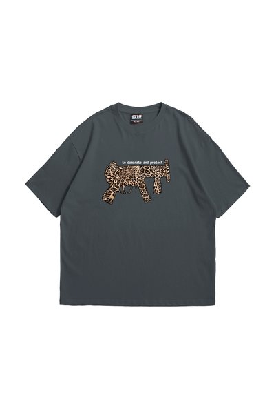 Sekizbiraltı 24/1 DominaTe and ProTecT PrinTed Unisex Oversize Smoked T-Shirt