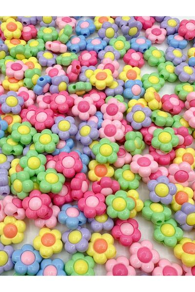 Ebruli Boncuk Πολύχρωμες ακρυλικές χάντρες Daisy 16mm - Σετ 25 τμχ