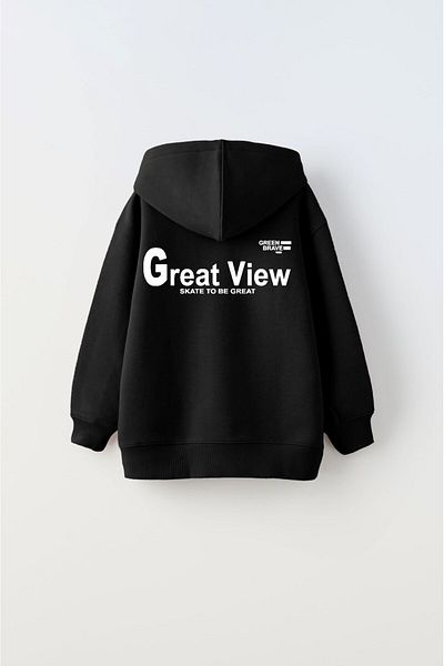 The Champ Clothing Детска суичър с качулка Polar Great View с щампа в черно унисекс - суичър с качулка