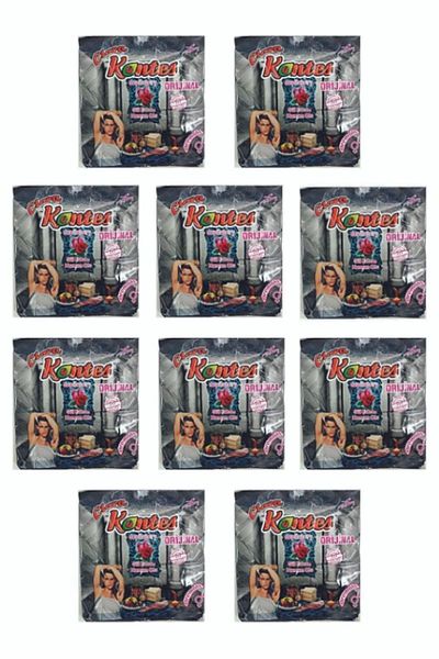 Kontes 10 Pieces of Rose Scented Turkish Bath Powder - Purple
