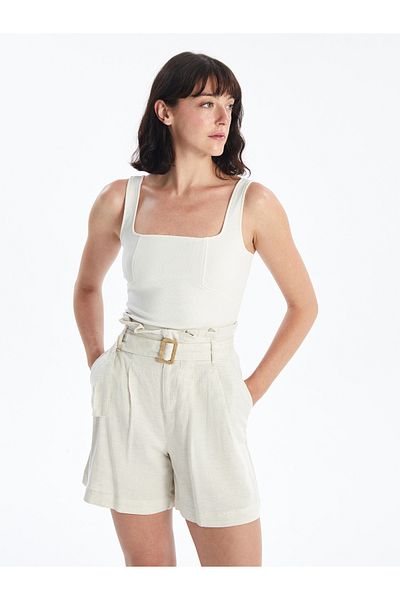 LC Waikiki Damen-Crop – quadratischer Kragen, solide Träger