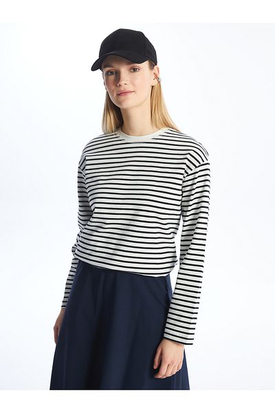 LC Waikiki Striped Crew Neck Long Sleeve Women's T-Shirt