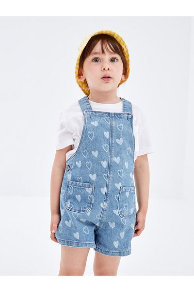 LC Waikiki Babyjeans mit Blumenmuster und quadratischem Kragen, Solopet