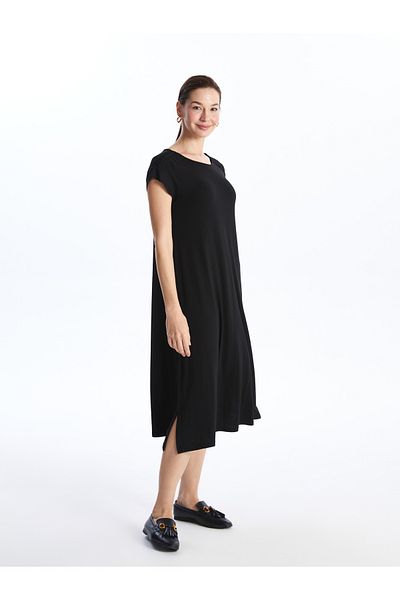 LC Waikiki Women's Dress - Crew Neck, Straight Cut, Short Sleeve