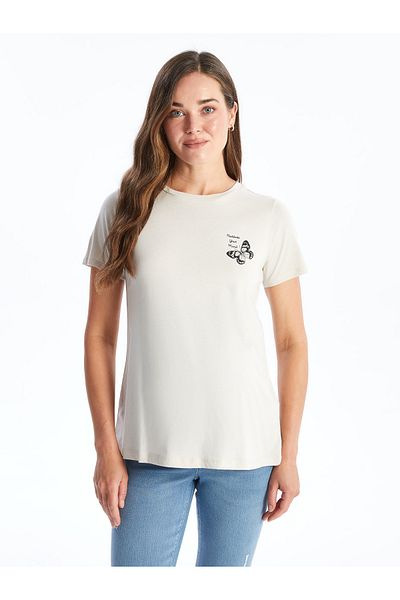 LC Waikiki Μπλουζάκι εγκυμοσύνης - Crew Neck, εμπριμέ, κοντομάνικο