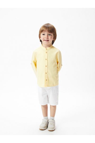 LC Waikiki Basic Baby Boy Shirt - High Collar, Long Sleeve
