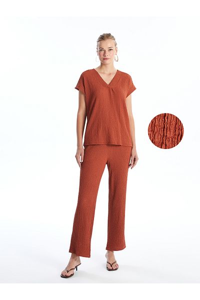 LC Waikiki Standard Fit Women's Trousers with Elastic Waist