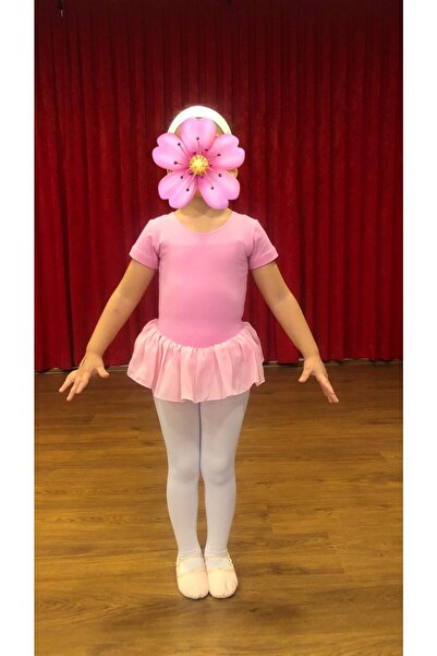 MISSY WINGS Fırfır Etekli Kısa Kollu Bale Çalışma Mayosu Çocuk