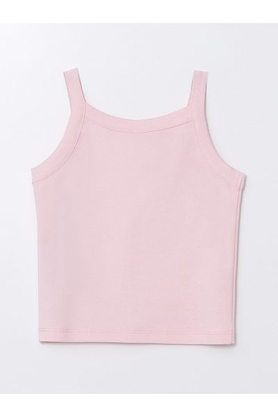 LC Waikiki Girl's Crop Tank Top - Square Collar Basic Model