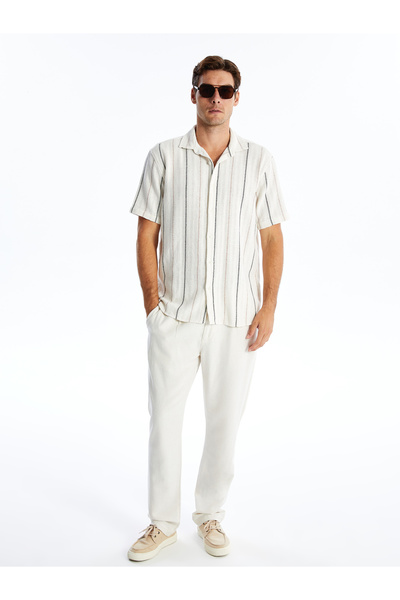 LC Waikiki Csíkos, normál szabású férfi ing - rövid ujjú