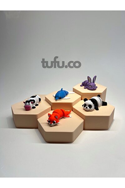 tufu.co Mini Hareketli Oyuncaklar Serisi 5'li Bebek Hayvanlar Oyuncak Seti-pa...
