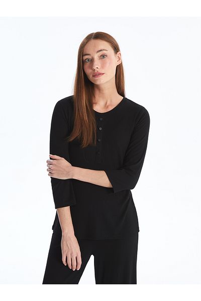 LC Waikiki Tricou solid pentru femei cu decolteu