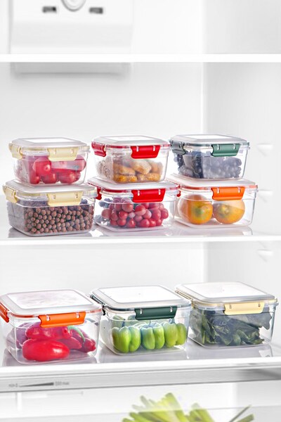 Nandy Home 12-piece Mix Color Storage Set - with Square Lock Cover