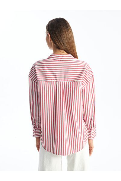 LC Waikiki Cămașă oversize cu mânecă lungă în dungi