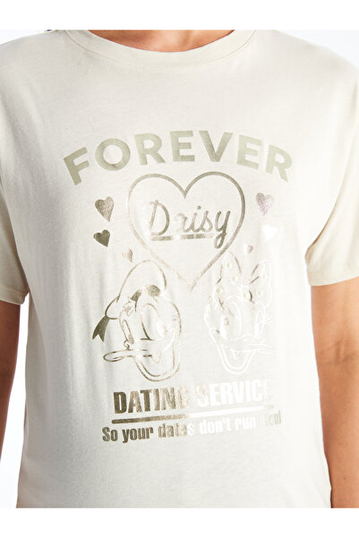 LC Waikiki Kismama póló - Crew nyakú, nyomott, rövid ujjú