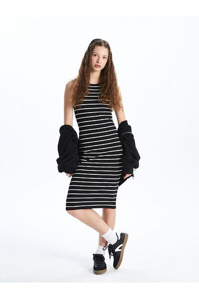 LC Waikiki Striped Crew Neck Women's Dress