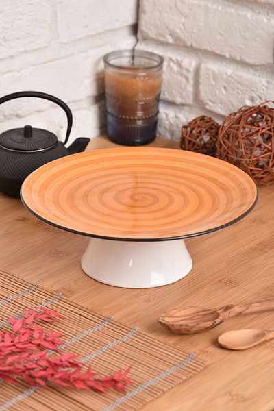 ŞURA MUTFAK Orange 25 Cm Footed Serving Plate