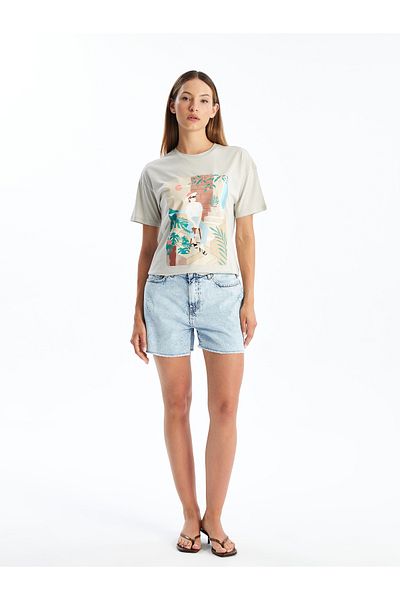 LC Waikiki Women's - Crew Neck Printed Short Sleeve T-Shirt