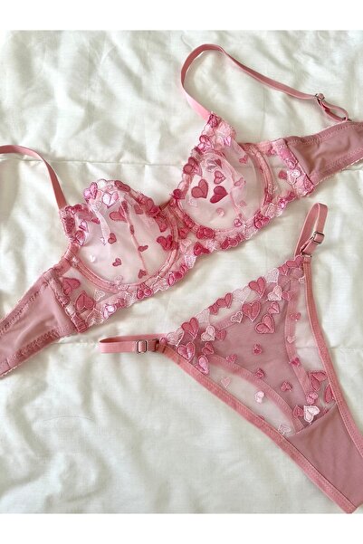 Feruzdesign Pink Underwire Shay Bralet Set