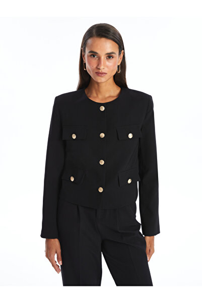 LC Waikiki Dámská bunda s dlouhým rukávem a výstřihem