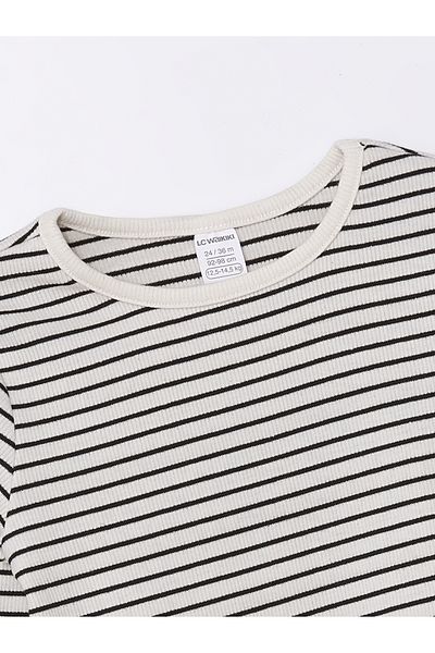 LC Waikiki Striped Short Sleeve Crew Neck Baby Girl T-Shirt