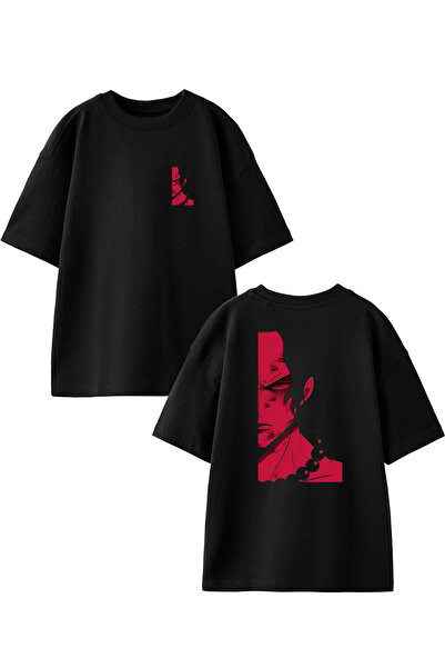 NMG TEKSTİL BlacK Red Devil Man CoTTon Oversize T-shirt - Unisex