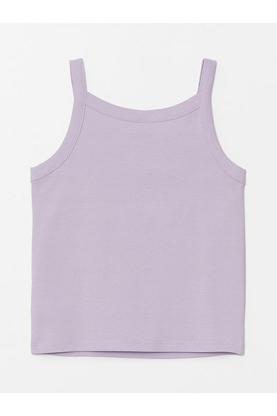 LC Waikiki Girl's Crop Tank Top - Square Collar Basic Model