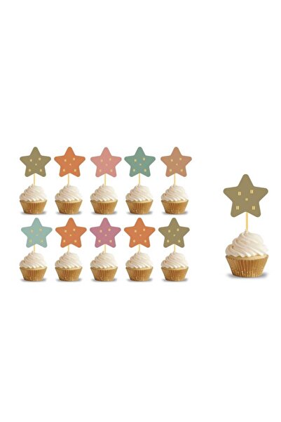 kidspartim 10 Colorful Star Retro Party Toothpick Set