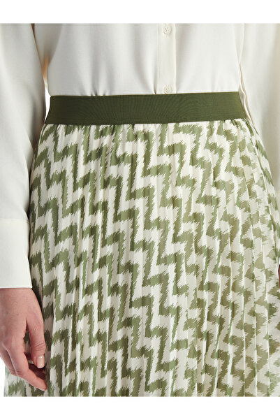 LC Waikiki Mintás sifon női szoknya - elasztikus derék