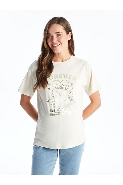 LC Waikiki Μπλουζάκι εγκυμοσύνης - Crew Neck, εμπριμέ, κοντομάνικο