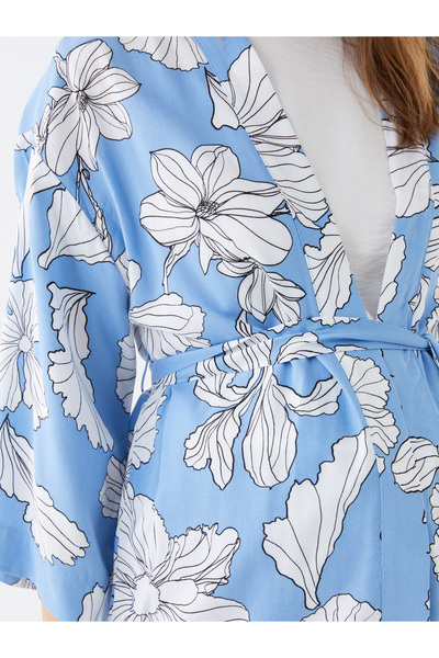 LC Waikiki Kimono de maternitate cu mânecă lungă cu guler șal cu imprimeu floral