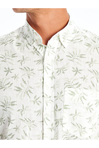 LC Waikiki Pánská košile s popelínovým vzorem - Regular Fit, Krátký rukáv