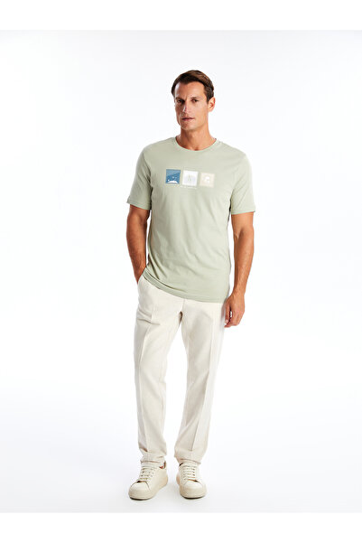 LC Waikiki Pánské tričko s krátkým rukávem a potiskem s kulatým výstřihem