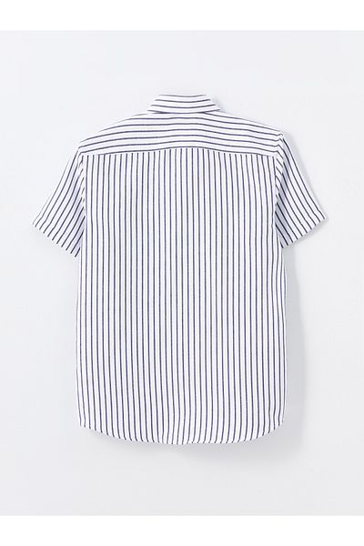 LC Waikiki Cămașă Slim Fit cu dungi pentru bărbați - mânecă scurtă și Dobby