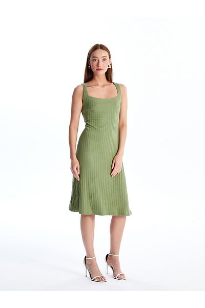 LC Waikiki Women's Straight Square Collar Dress