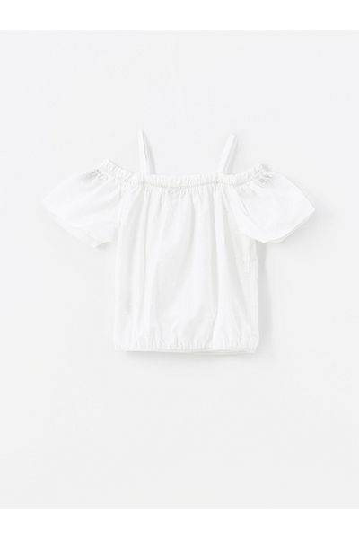 LC Waikiki Crop-Bluse für Mädchen – U-Boot-Ausschnitt