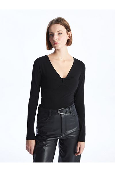 LC Waikiki Long Sleeve V-Neck Women's Blouse