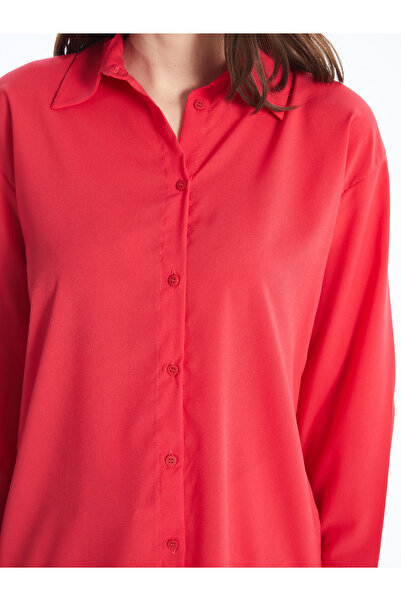 LC Waikiki Düz Uzun Kollu Oversize Kadın Gömlek Tunik