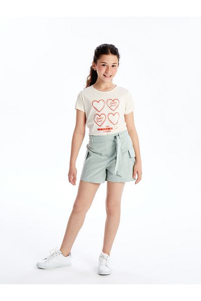 LC Waikiki Girl - Crew Neck Printed Short Sleeve T-Shirt
