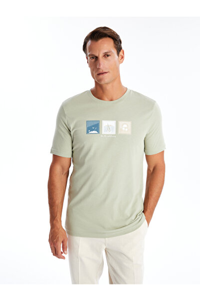 LC Waikiki Pánské tričko s krátkým rukávem a potiskem s kulatým výstřihem