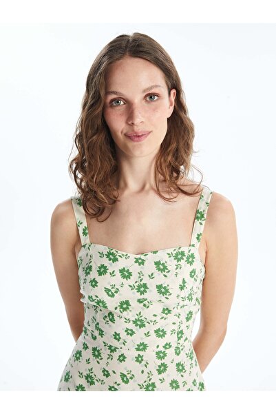 LC Waikiki Kalp Yaka Çiçekli Kadın Elbise